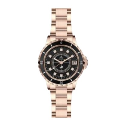 Paris Polo Club PPC-EJ07-RG-BK Elegant Ceramic Bezel Women Watch